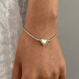 Rani Diamond Heart Tennisarmband 