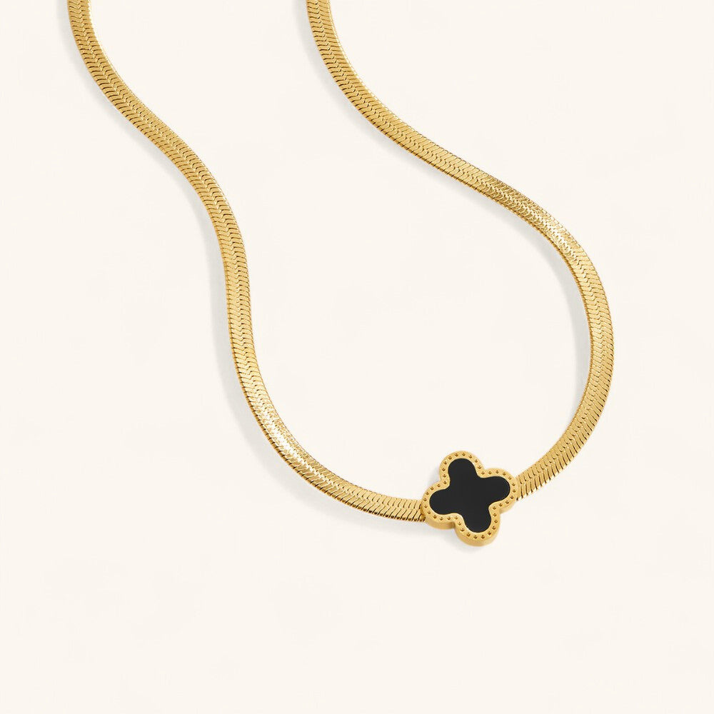 Azalea Zwarte Klaver Ketting