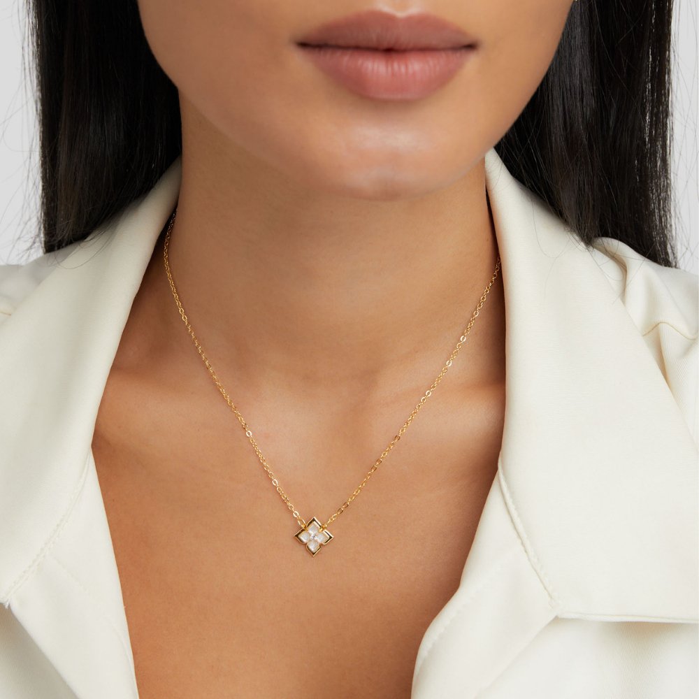 Dalia Witte Iris Klaver Ketting